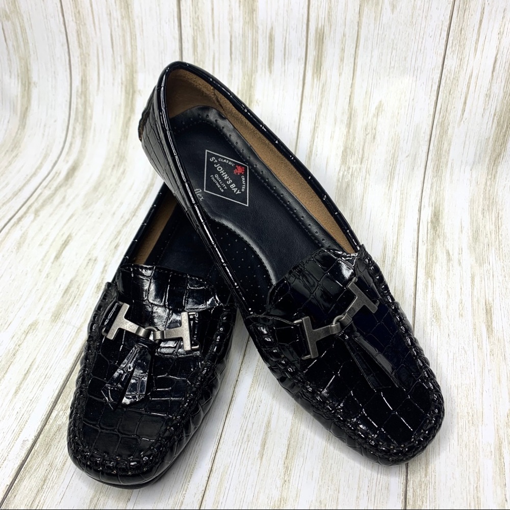 St John’s Bay women’s faux crocodile loafers.